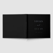 Modern Wit en Zwart Formele Minimale Bruiloft Gastenboek (Volledig)