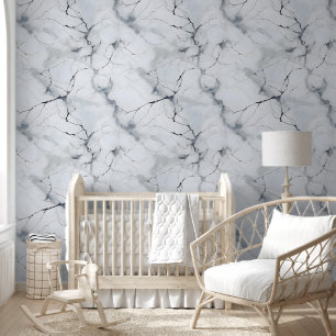 Modern wit en zwart marmer behang