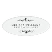 Modern wit en zwart met Lijst voor zwevers Naambadge (Voorkant)