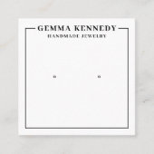 Modern Wit en Zwart Oorbel Display Kaart Vierkante Visitekaartje (Voorkant)