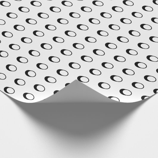 Modern wit en zwart polka stippen patroon leuk sch cadeaupapier (Hoek)