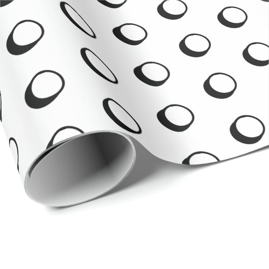 Modern wit en zwart polka stippen patroon leuk sch cadeaupapier (Rol Hoek)