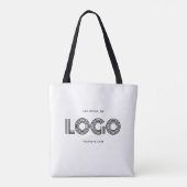 Modern Wit en Zwart Rechthoekige Logo Tote Bag (Achterkant)