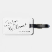 Modern wit en zwart schrift bagagelabel (Achterkant horizontaal)