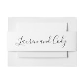 Modern wit en zwart script uitnodigingen wikkel (Voorkant Voorbeeld)