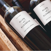 Modern Wit en Zwart Stijlvol Bruiloft Sparkling W Wijn Etiket