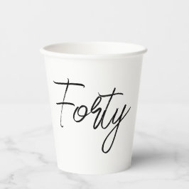 Modern wit en zwart verjaardagsfeestje papieren bekers