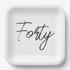 Modern wit en zwart verjaardagsfeestje papieren bordje