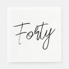 Modern wit en zwart verjaardagsfeestje servet