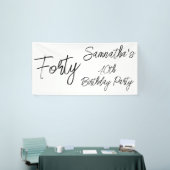 Modern wit en zwart verjaardagsfeestje spandoek (Beurs)