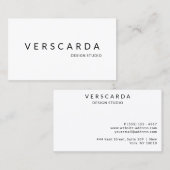 Modern wit en zwart vet design studio schoonheid visitekaartje (Voorkant / Achterkant)