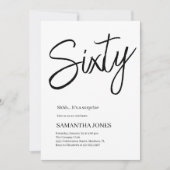 Modern Wit en Zwart Zestig 60ste Verjaardagsfeestj Kaart (Voorkant)