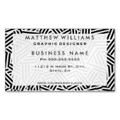 Modern wit en zwarte strepen collage patroon visitekaartje magneet (Voorkant)