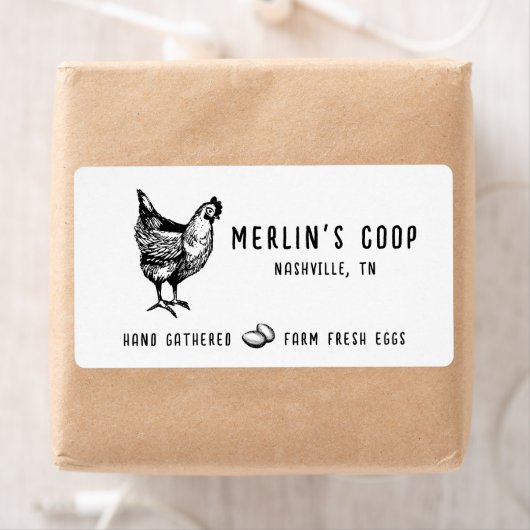 Modern wit Fresh Eggs  - Egg Carton Label (Insitu)