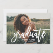 Modern wit geborsteld Manuscript Afstuderen Foto Kaart (Voorkant)