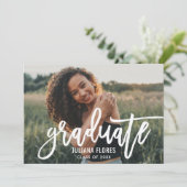Modern wit geborsteld Manuscript Afstuderen Foto Kaart (Staand voorkant)
