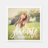 Modern wit geborsteld Manuscript Afstuderen Foto Servet (Voorkant)