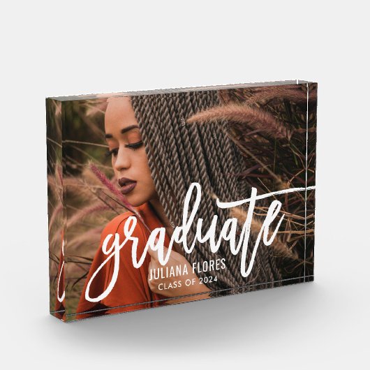 Modern wit geborsteld Manuscript Afstuderen Fotoblokken (Links)