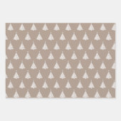 Modern wit gedempt kleur kerstboom patroon inpakpapier vel (Voorkant 3)