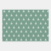 Modern wit gedempt kleur kerstboom patroon inpakpapier vel (Voorkant 2)