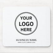 Modern Wit Gepersonaliseerde Logo Bedrijf Muismat (Voorkant)