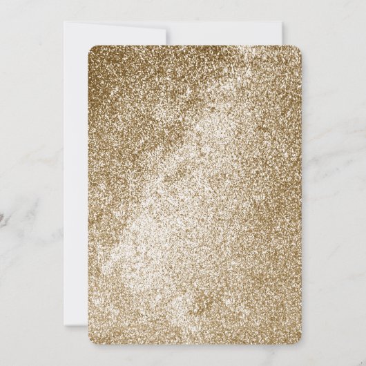 Modern Wit & Goud Afgeronde Glam bruiloft Kaart (Achterkant)