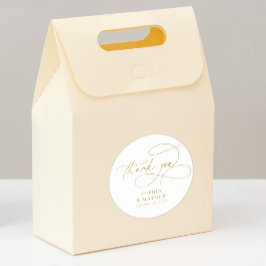 Modern wit goud bloeien dank u favoriete klassieke ronde sticker