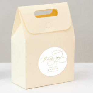 Modern wit goud bloeien dank u favoriete klassieke ronde sticker