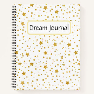 Modern Wit & Goud Celestial Stars Dream Journal Notitieboek