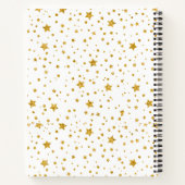 Modern Wit & Goud Celestial Stars Schetsboek Notitieboek (Achterkant)