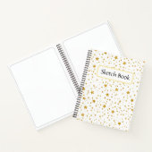 Modern Wit & Goud Celestial Stars Schetsboek Notitieboek (Binnen)