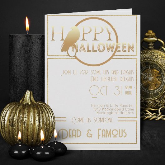 Modern wit goud elegante volwassen Halloween Party