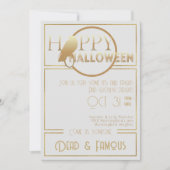 Modern wit goud elegante volwassen Halloween Party Kaart (Voorkant)