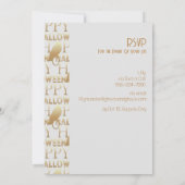 Modern wit goud elegante volwassen Halloween Party Kaart (Achterkant)