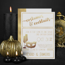 Modern wit goud elegante volwassen Halloween Party