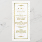 Modern Wit & Goud Folie Effect Bruiloft Menu (Voorkant)