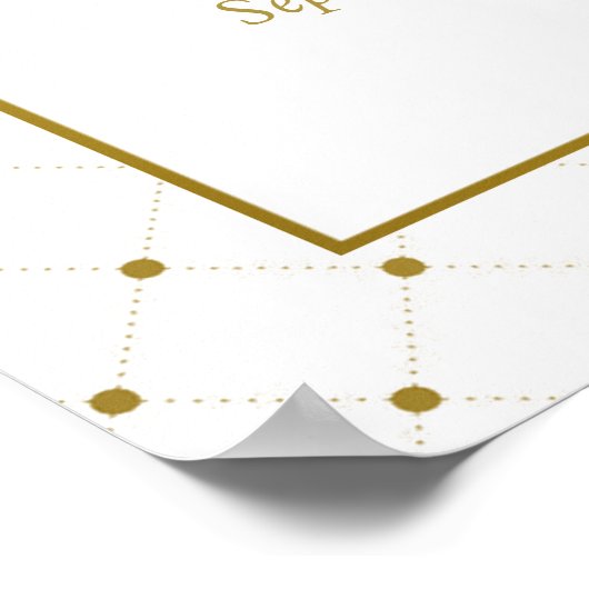 Modern Wit & Goud Folie Effect Bruiloft Welkom Poster (Hoek)