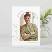 Modern wit goud foto afstuderen partij kaart (Staand voorkant)