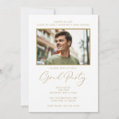 Modern wit goud foto afstuderen partij kaart (Achterkant)