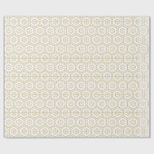 Modern wit goud geometrisch decoratief patroon cadeaupapier (Vlak)