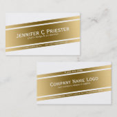 Modern wit & goud geometrisch ontwerp visitekaartje (Voorkant / Achterkant)