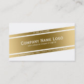 Modern wit & goud geometrisch ontwerp visitekaartje (Achterkant)