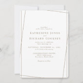 Modern Wit & Goud Geometrische Glam Wedding Kaart (Voorkant)