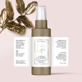 Modern Wit & Goud Logo Room Spray Flessenlabel Etiket