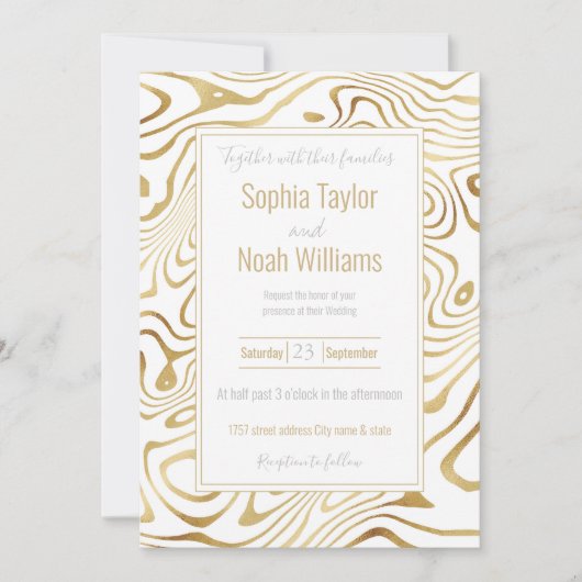 Modern wit goud marmer Abstract (Voorkant)