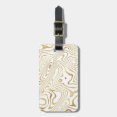Modern wit goud marmer Abstract Bagagelabel (Voorkant verticaal)