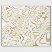Modern wit goud marmer Abstract Cadeaupapier (Vlak)