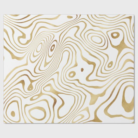 Modern wit goud marmer Abstract Cadeaupapier (Vlak)