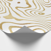 Modern wit goud marmer Abstract Cadeaupapier (Hoek)