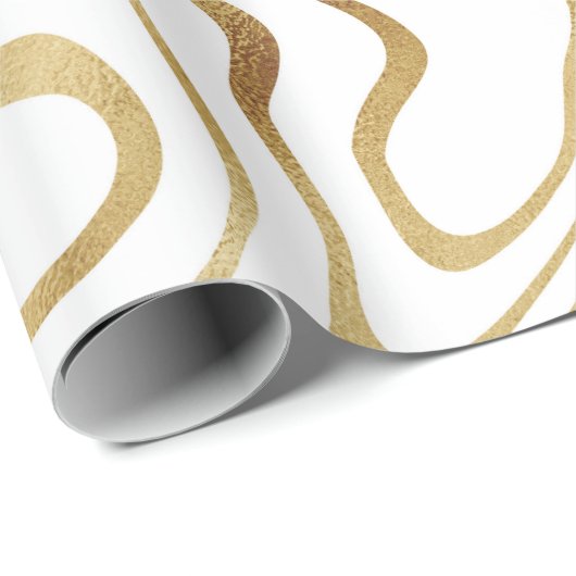 Modern wit goud marmer Abstract Cadeaupapier (Rol Hoek)